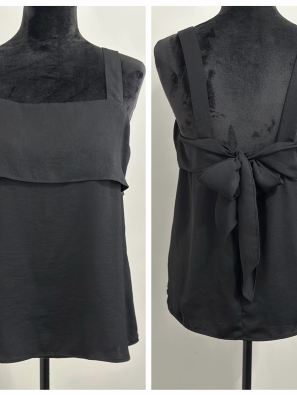 Banana Republic Black Layered Back-Tie Camisole